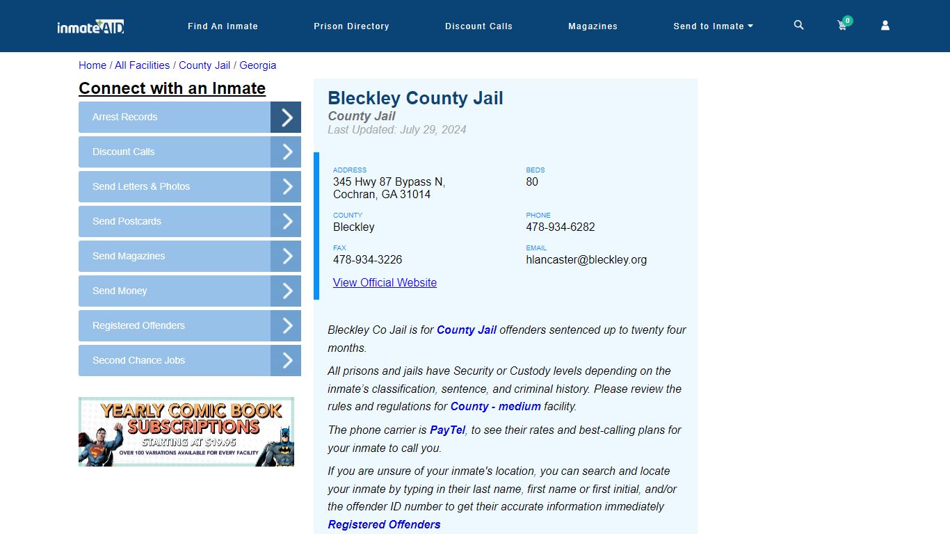 Bleckley County Jail - Inmate Locator