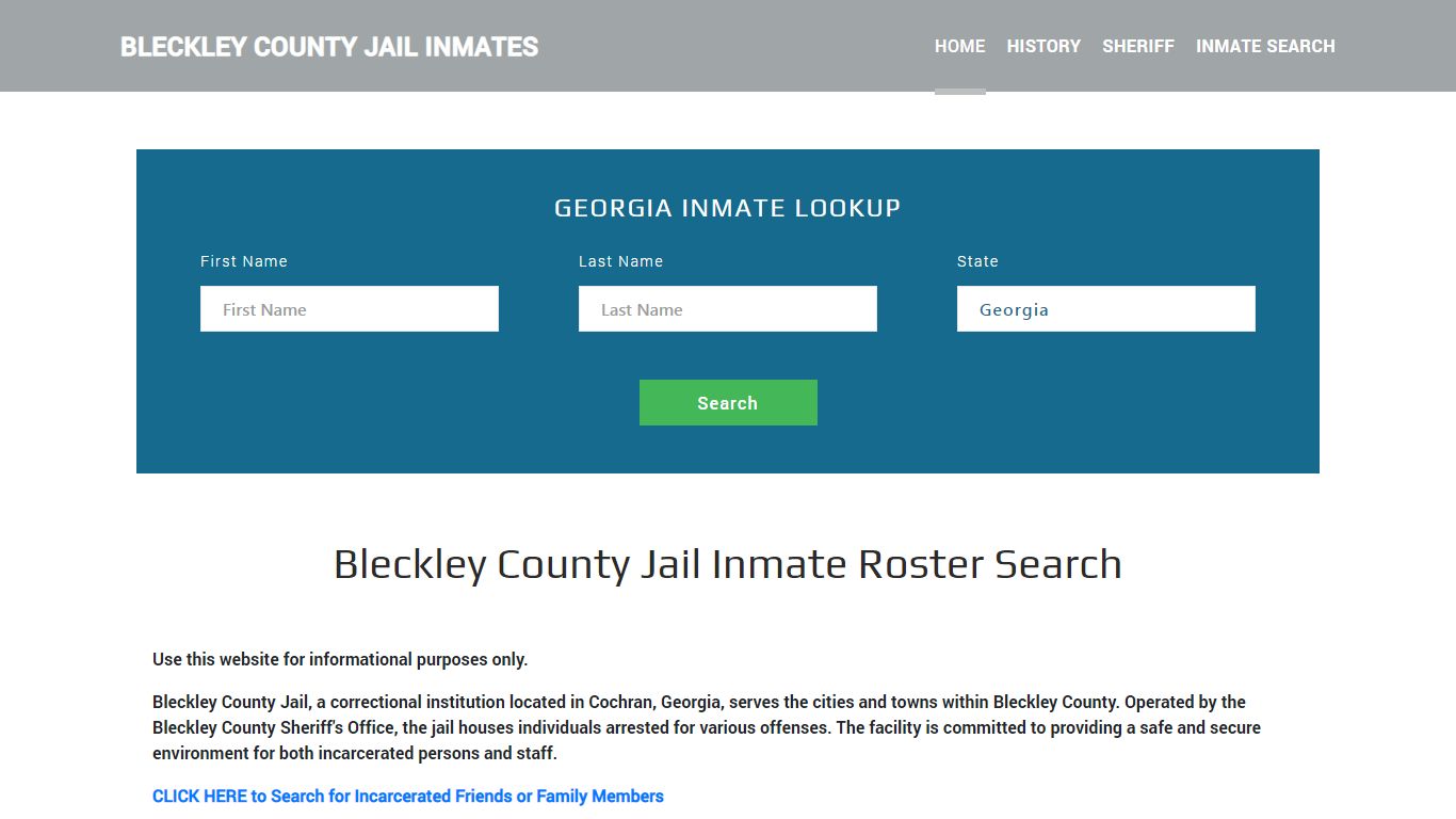 Bleckley County Jail Inmate Roster Lookup, Cochran, GA